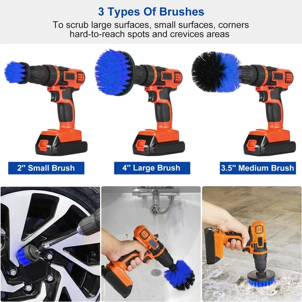 Drill Brush Attachment Set (3 Pieces)