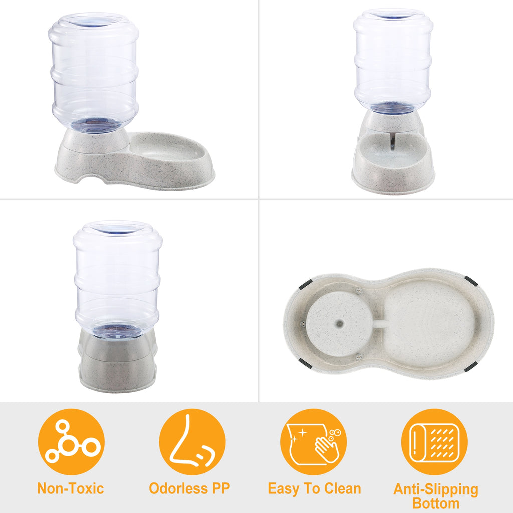 Gravity Pet Water Dispenser (3.5 L / 1 gal, Beige)