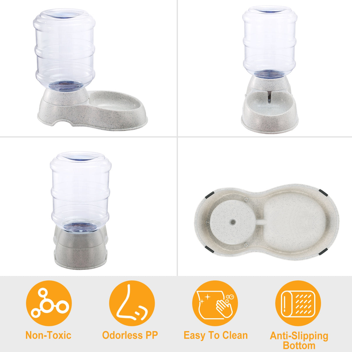 Gravity Pet Water Dispenser (3.5 L / 1 gal, Beige)