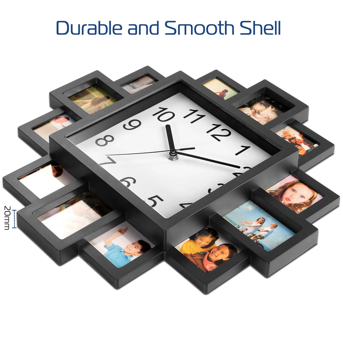 12-Photo Collage Wall Clock