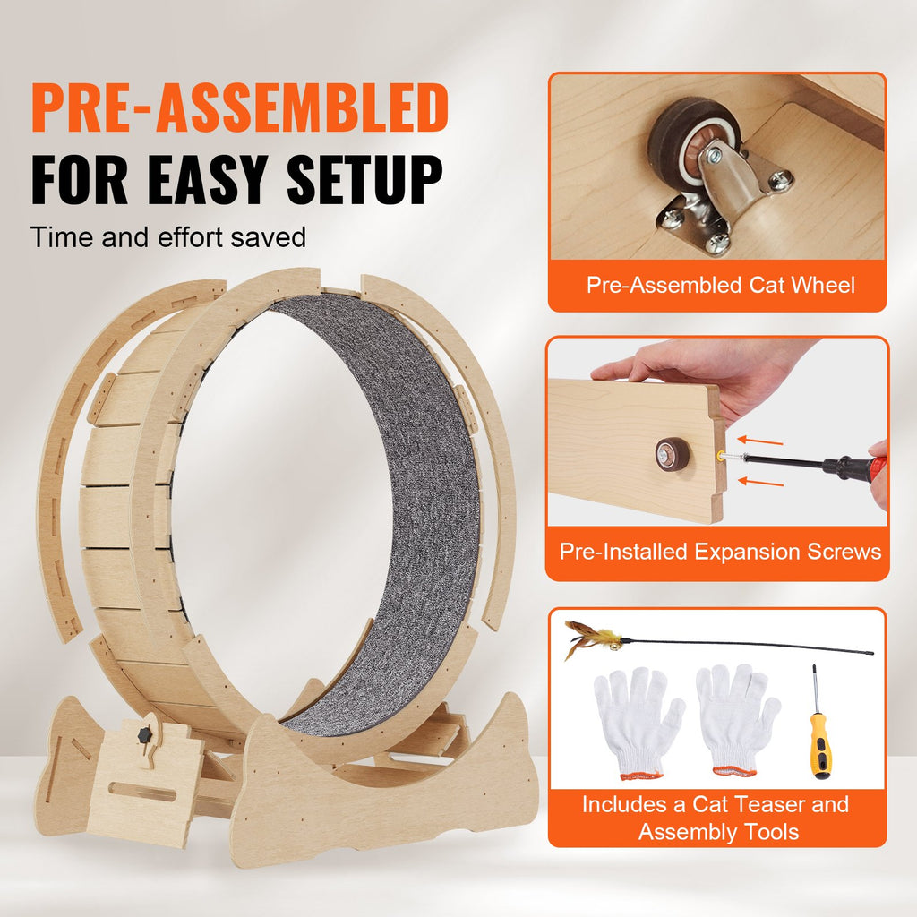 Wooden Cat Exercise Wheel (35.8 in)