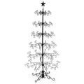 6 ft Black Metal Ornament Display Tree