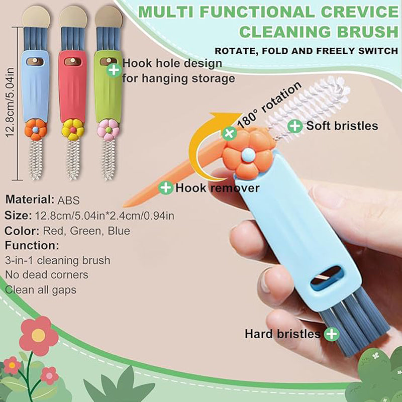 3-in-1 Water Bottle & Lid Cleaning Brush Set (3 pcs)