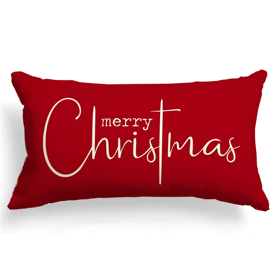 Merry Christmas Throw Pillow Covers (12 × 20 in)