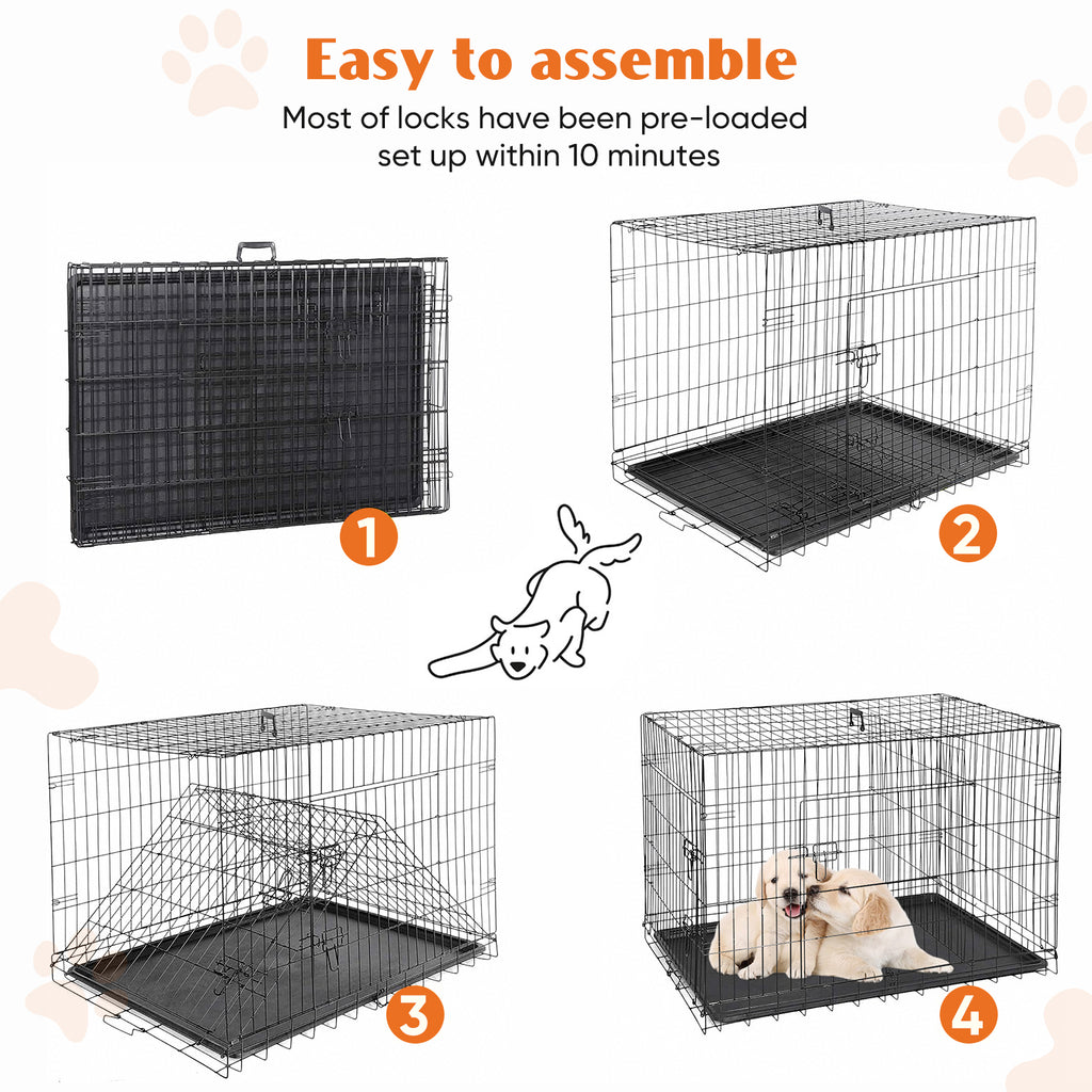 36 in Double-Door Folding Wire Dog Crate
