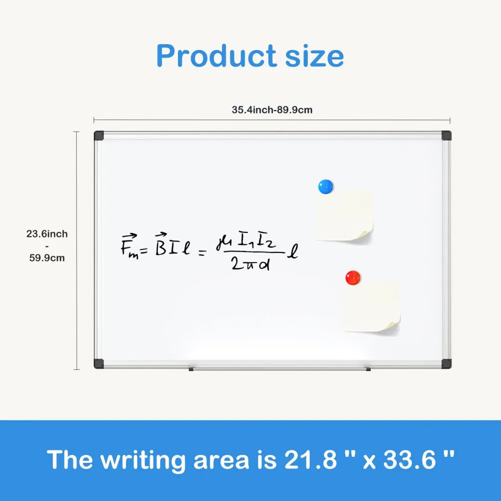 Magnetic Dry-Erase Board with Aluminum Frame (36 × 24 in)