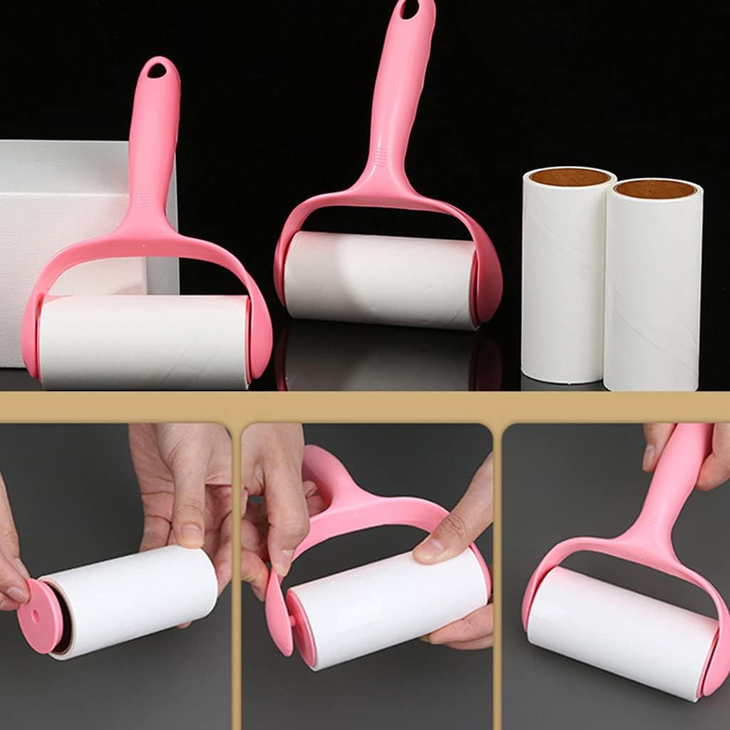 Pet Hair Lint Roller Set (Handle + 3 Rolls, 120 Sheets)