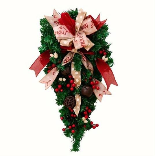 Christmas Candy Cane Teardrop Wreath (23.6 in)