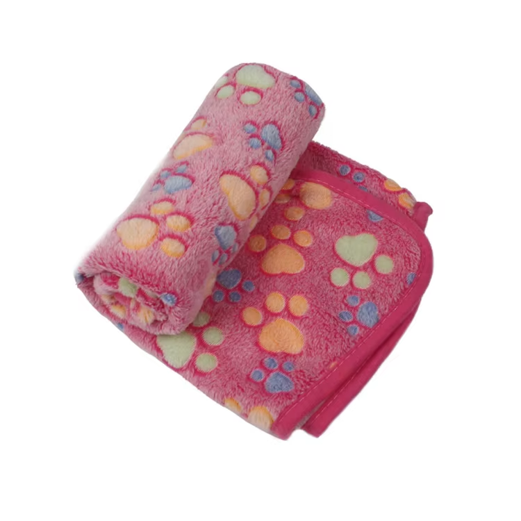 Plush Paw Print Pet Blankets (3-Pack)