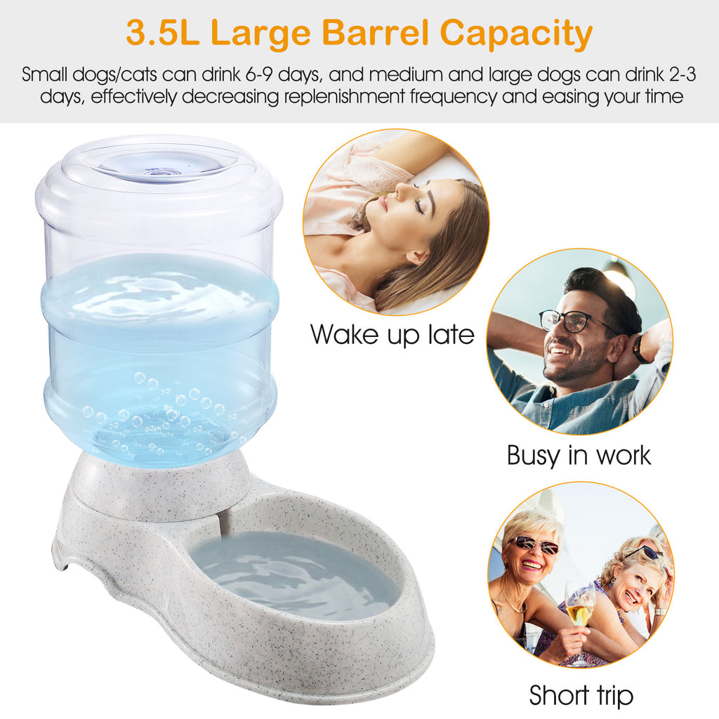 Gravity Pet Water Dispenser (3.5 L / 1 gal, Beige)