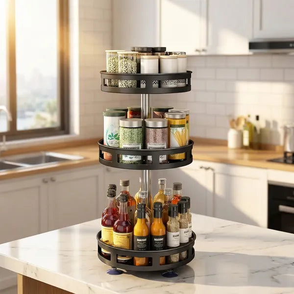 3-Tier Rotating Spice Rack (Carbon Steel)