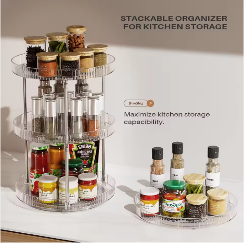 2-Tier Rotating Turntable Organizer (2-Pack)