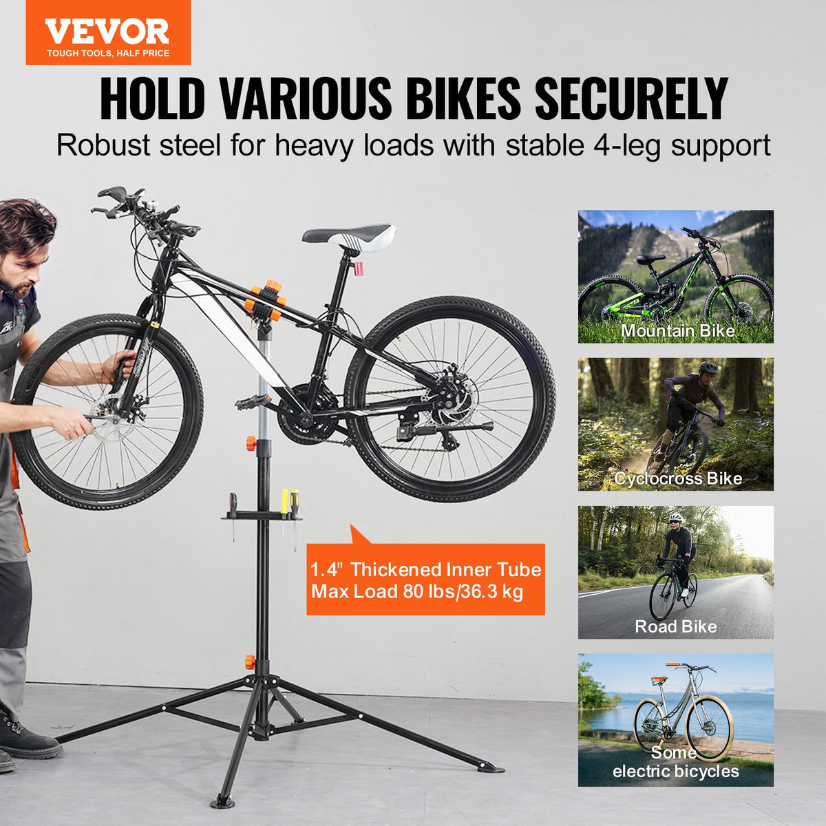 Bike Repair Stand (Steel, Adjustable)