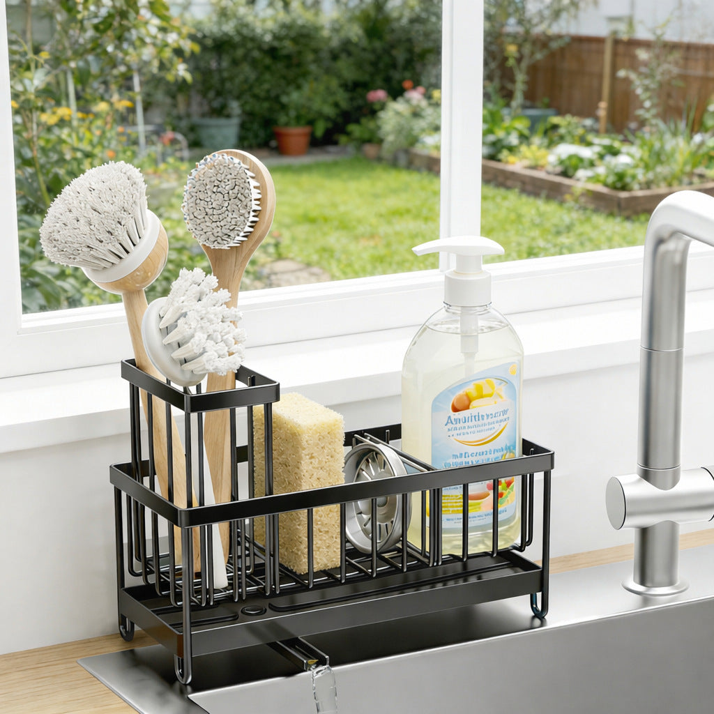 Kitchen Sink Caddy for Sponge, Brush & Soap