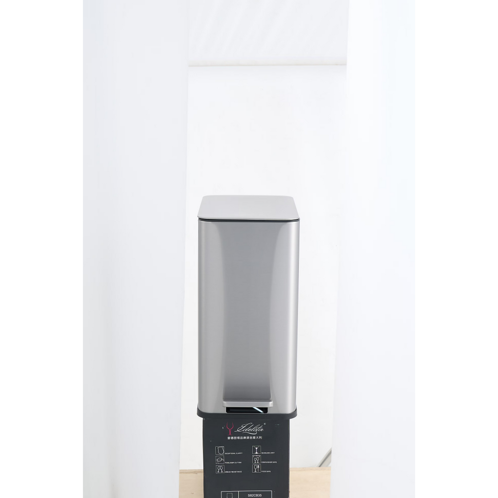 Stainless Steel Kitchen Trash Can (10 L, Steel Gray)
