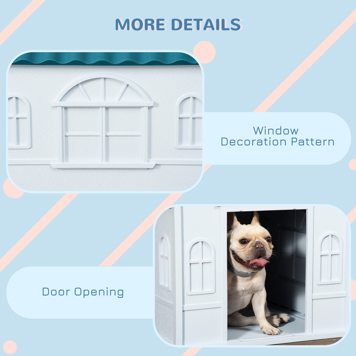 Plastic Dog House with Windows