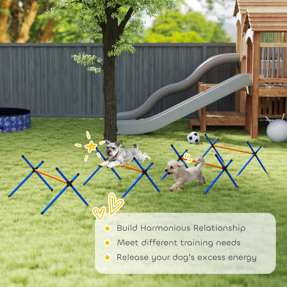 4-Piece Dog Agility Hurdle Set (Adjustable)