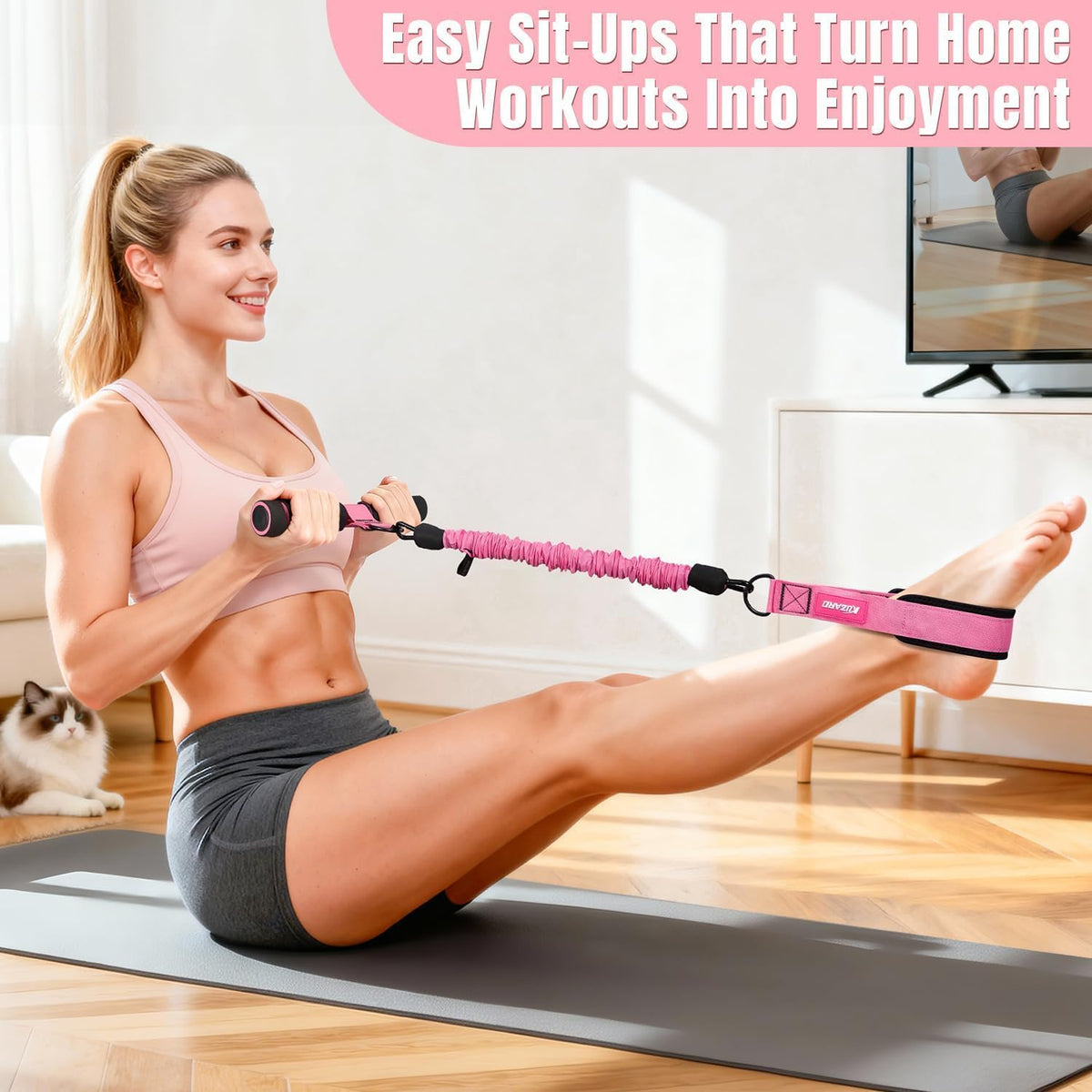 3-Tube Sit-Up Resistance Band Trainer