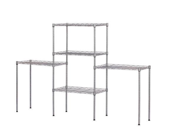 Modular Carbon Steel Floor Storage Rack (Silver)