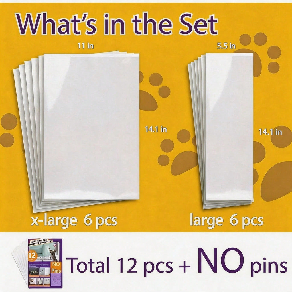 Self-Adhesive Cat Scratch Furniture Protectors (12 Sheets)