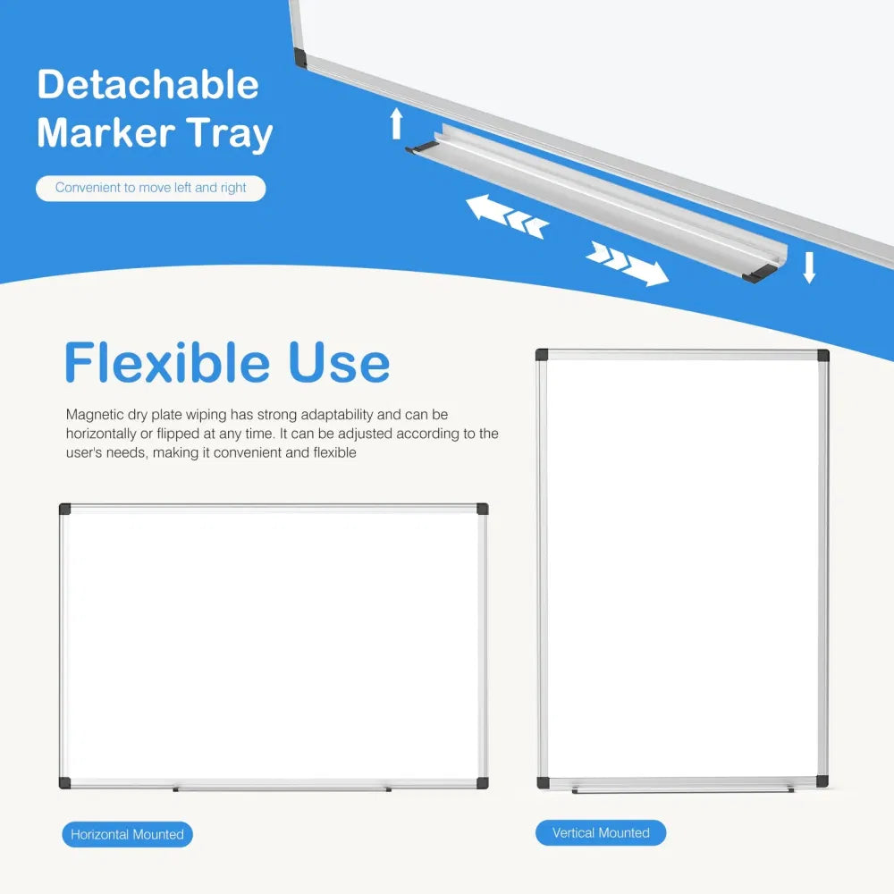 Magnetic Dry-Erase Board with Aluminum Frame (36 × 24 in)