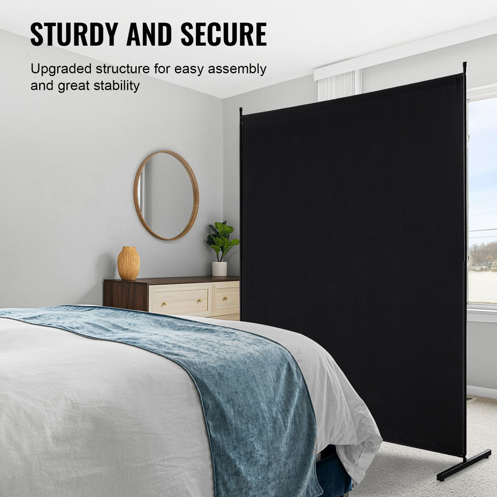 Single-Panel Room Divider (6 ft, Black)