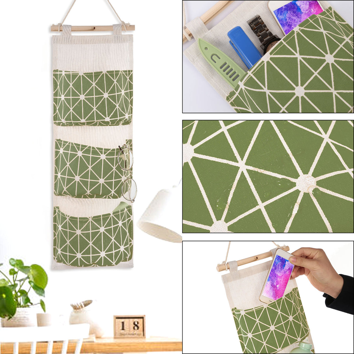 Over-the-Door Hanging Storage Organizer (3 Pockets)