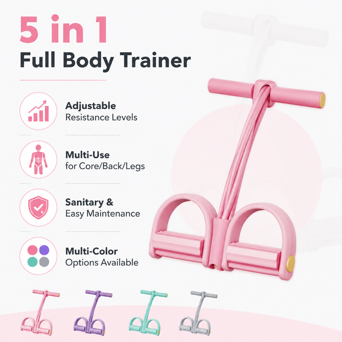 6-Tube Foot Pedal Resistance Band