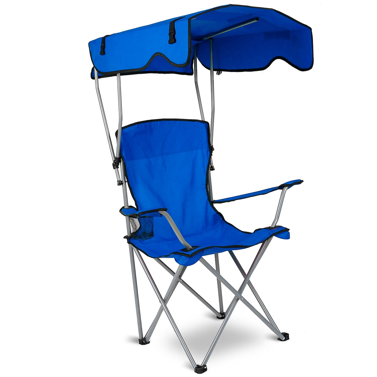 Folding Camping Chair with Shade Canopy & Cup Holder