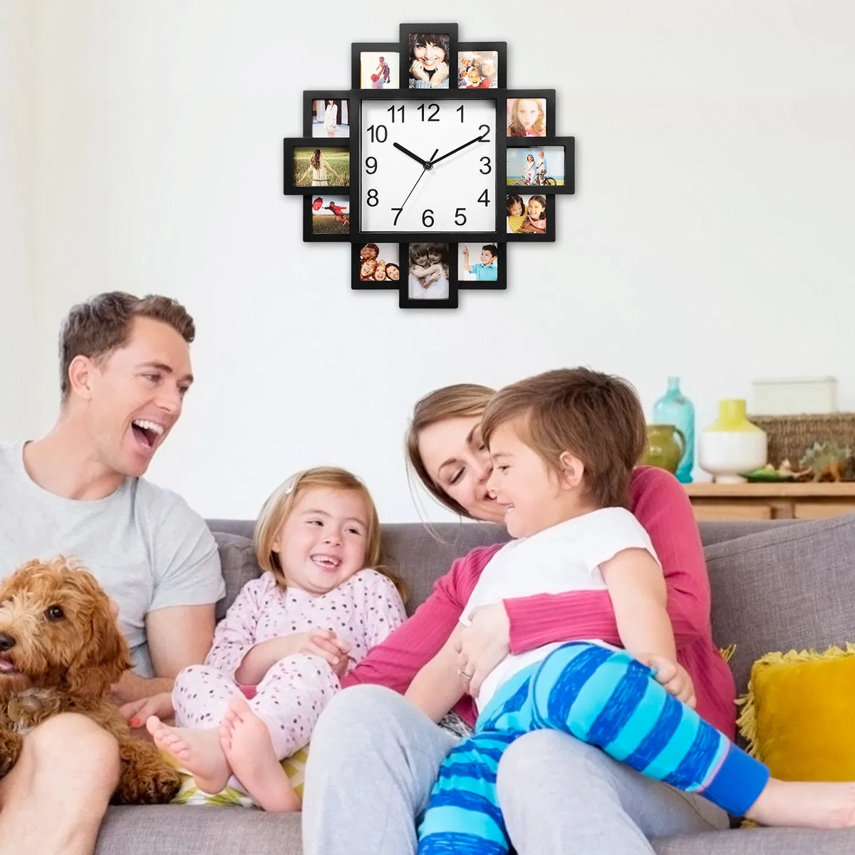 12-Photo Collage Wall Clock