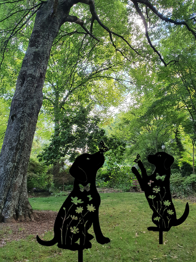 Metal Dog Silhouette Garden Stakes (Set of 2)