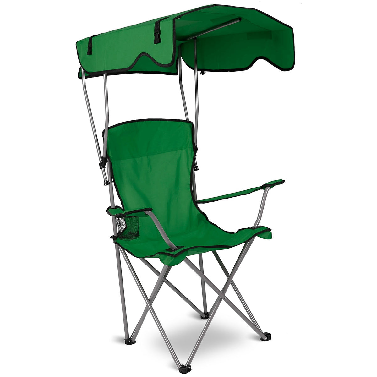 Folding Camping Chair with Shade Canopy & Cup Holder