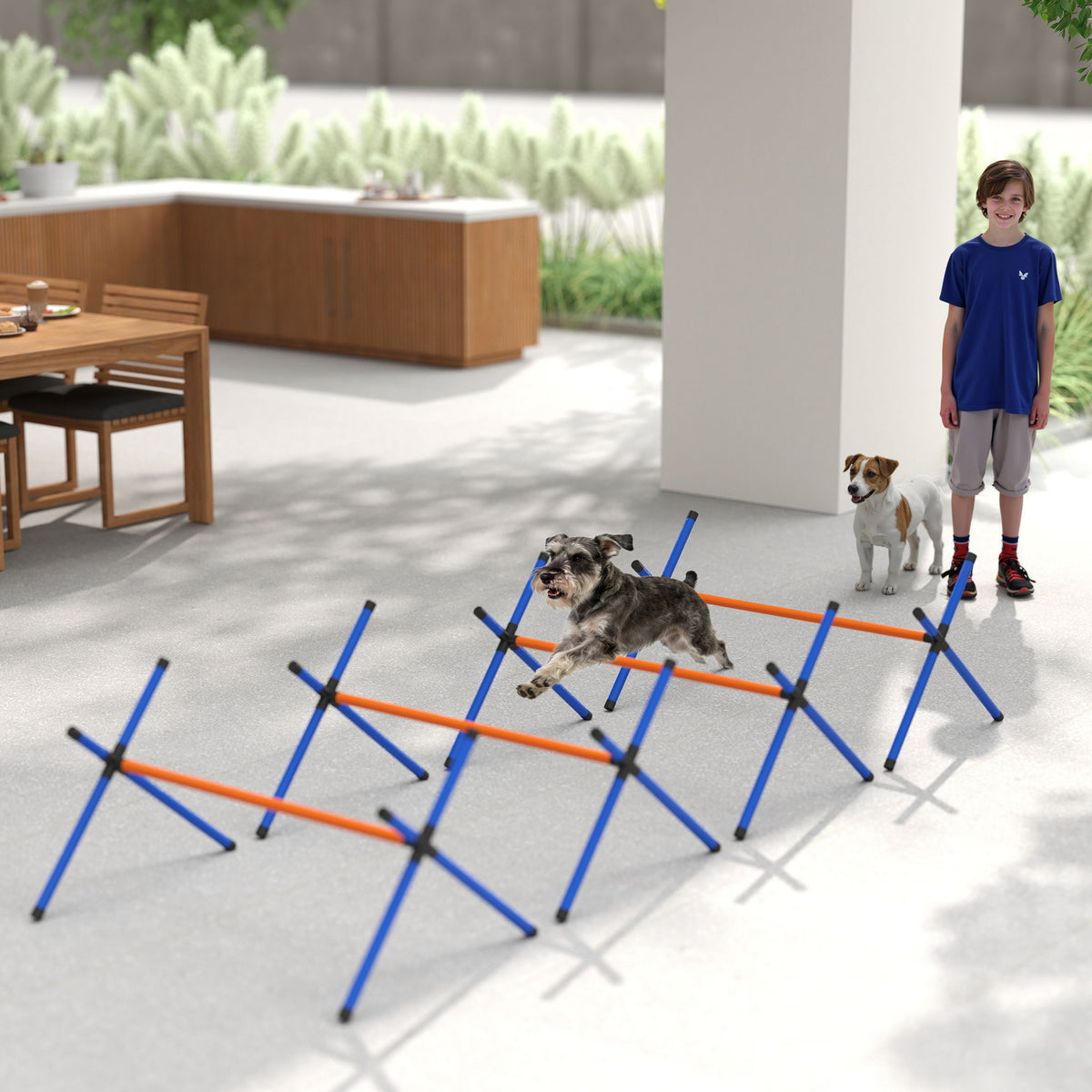 4-Piece Dog Agility Hurdle Set (Adjustable)