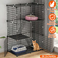 3-Tier Metal Cat Playpen with Ladders