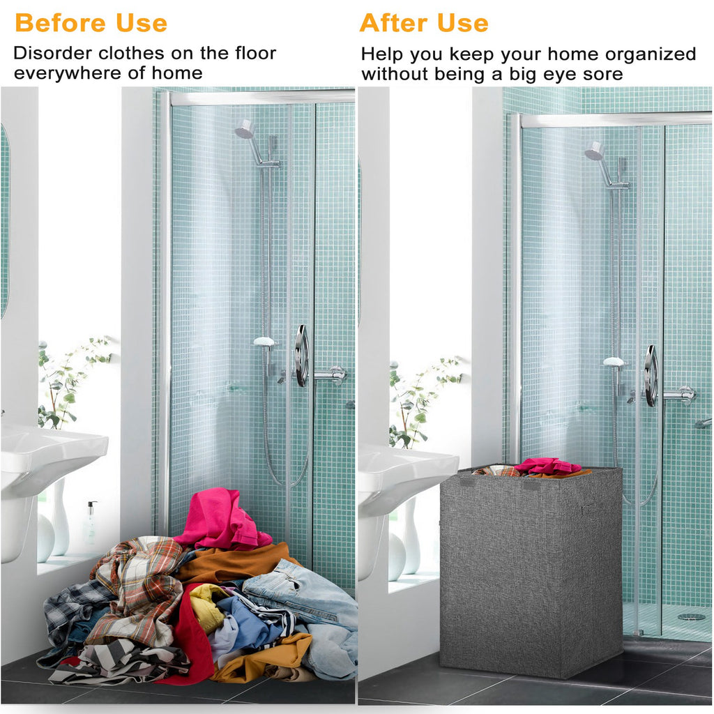 Foldable Laundry Hamper with Lid & Handles
