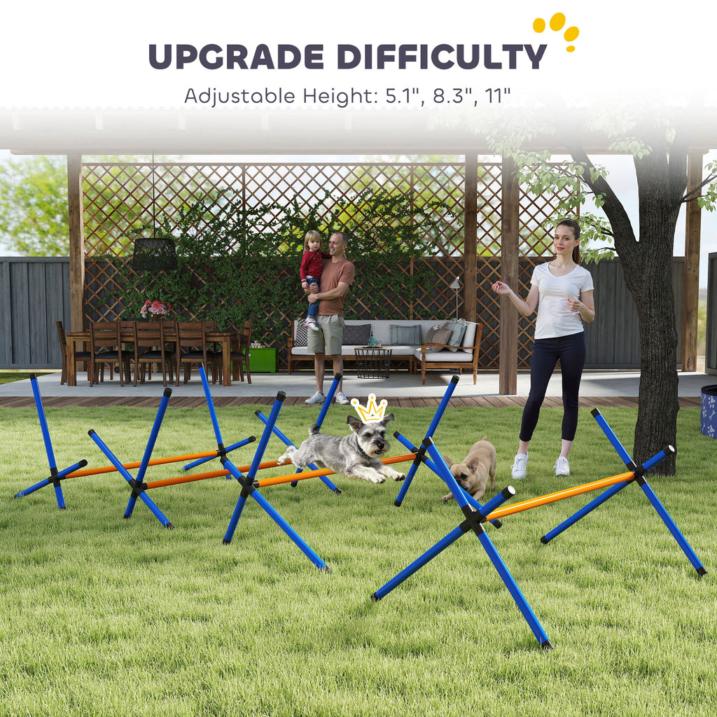 4-Piece Dog Agility Hurdle Set (Adjustable)