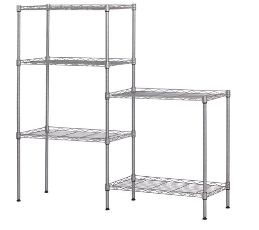Modular Carbon Steel Floor Storage Rack (Silver)