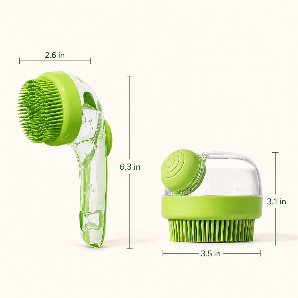Pet Shampoo Dispensing Bath Brushes (2-Pack)