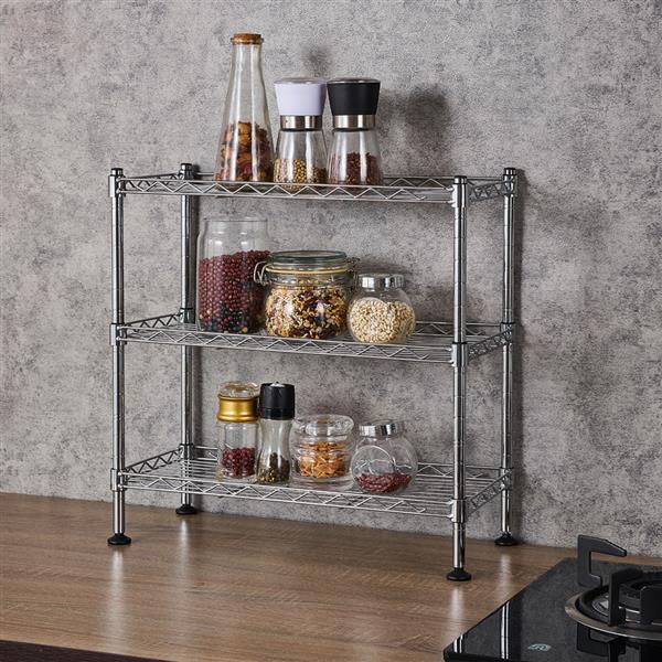 3-Tier Steel Counter & Cabinet Shelf