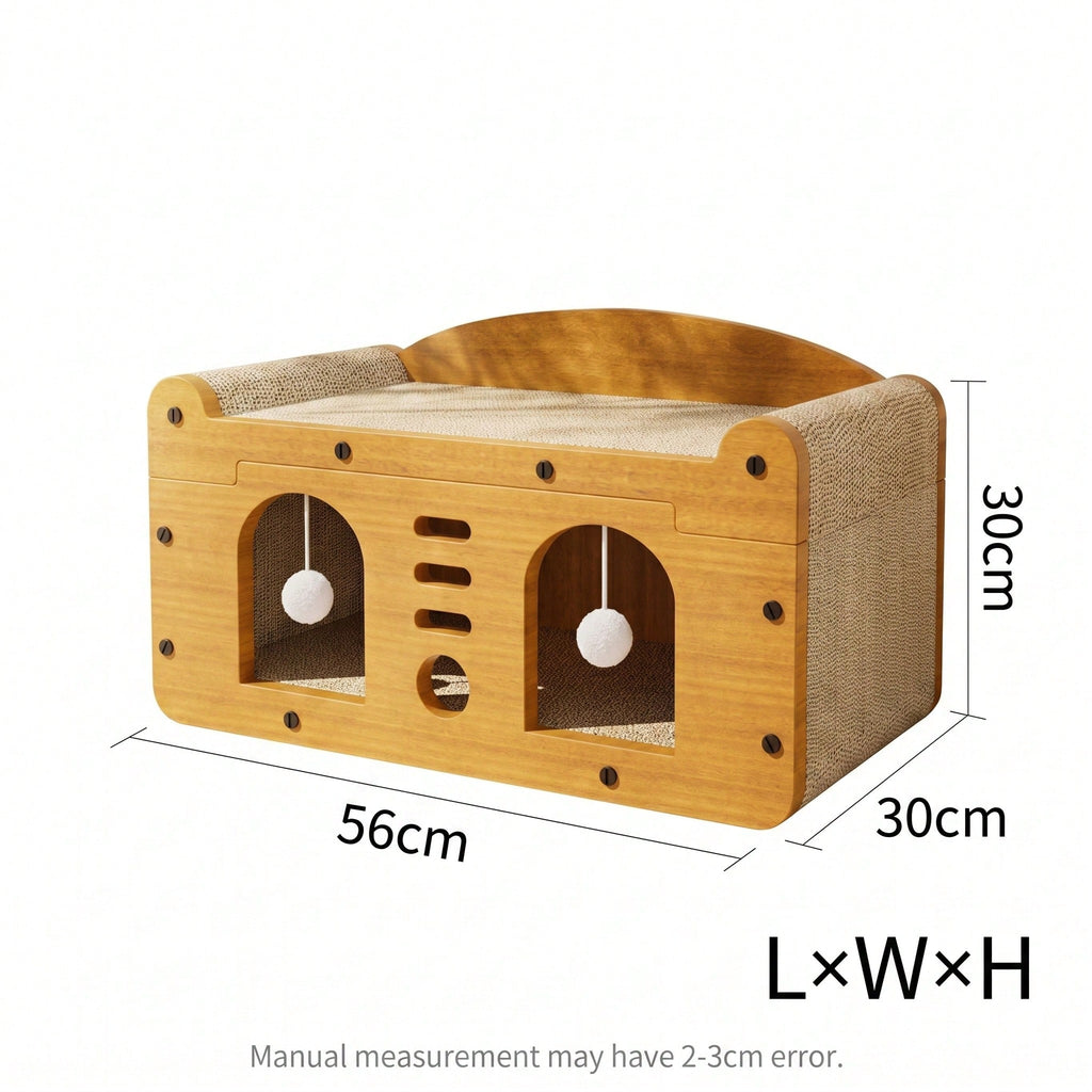 2-Tier Cat Scratcher House with Bed