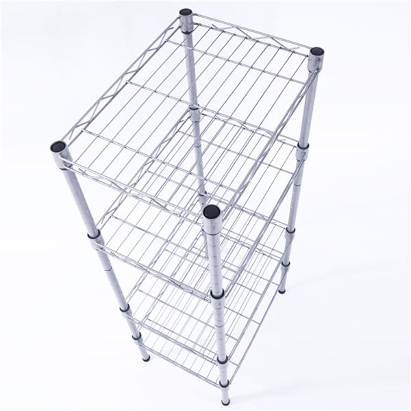 4-Shelf Metal Storage Rack (Silver Gray)