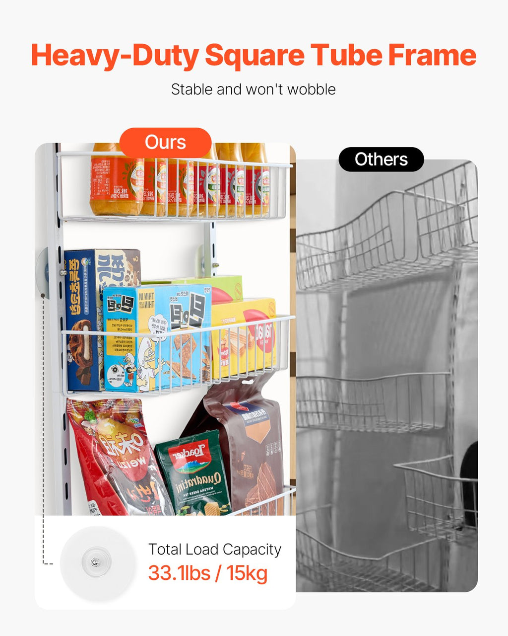 10-Tier Over-the-Door Pantry Organizer (White)