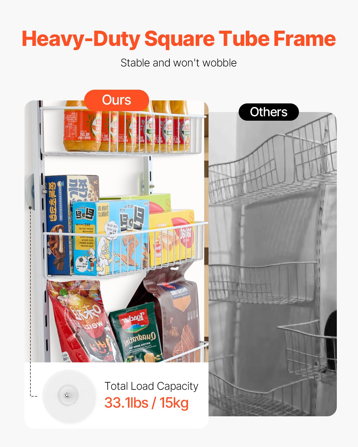 10-Tier Over-the-Door Pantry Organizer (White)