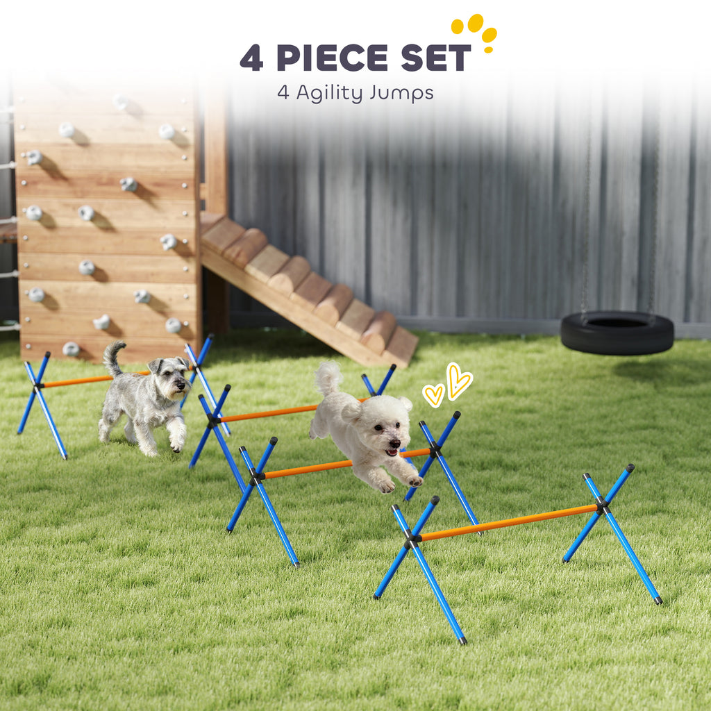 4-Piece Dog Agility Hurdle Set (Adjustable)