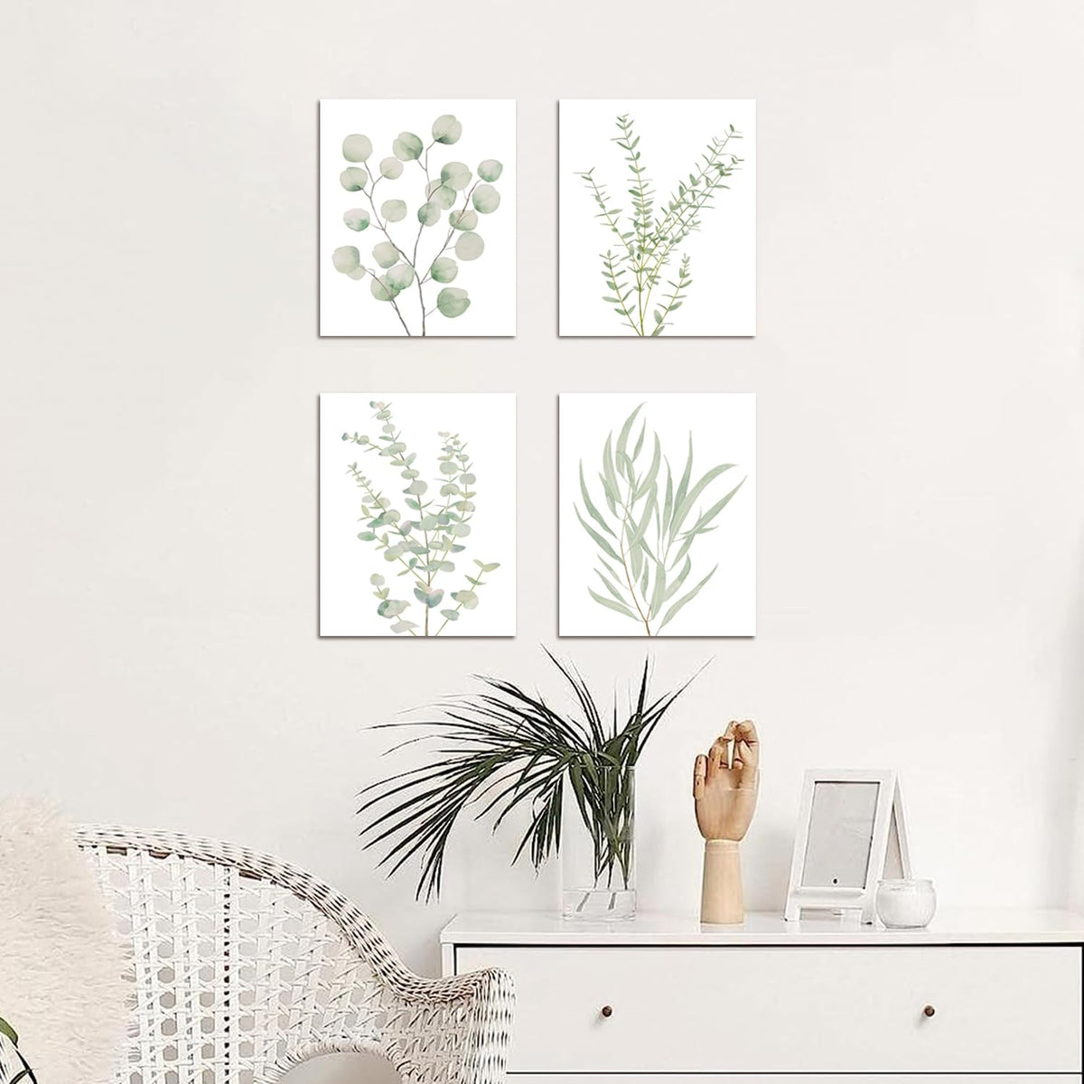 Botanical Canvas Wall Art, Set of 4 (8×10 in)