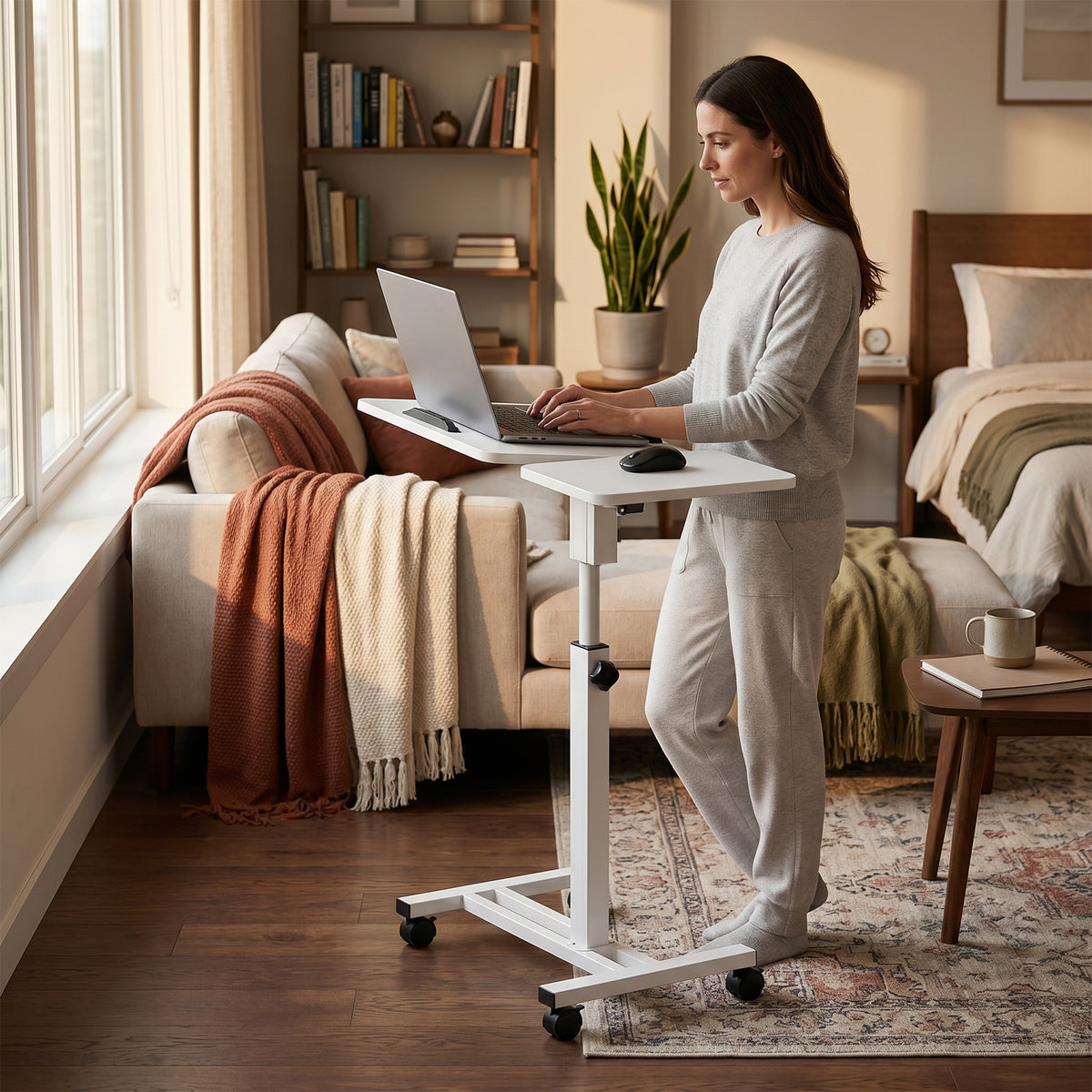 Small Rolling Standing Desk (Height Adjustable)