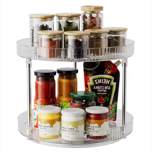 2-Tier Rotating Turntable Organizer