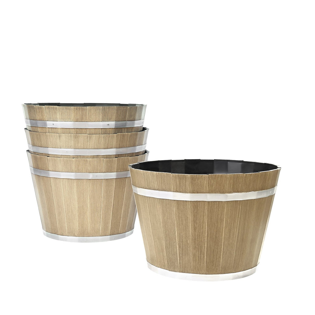 Whiskey Barrel-Style Planter (11.8 in)