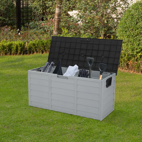 Outdoor Patio Storage Box, 75 Gallon (Black Lid)