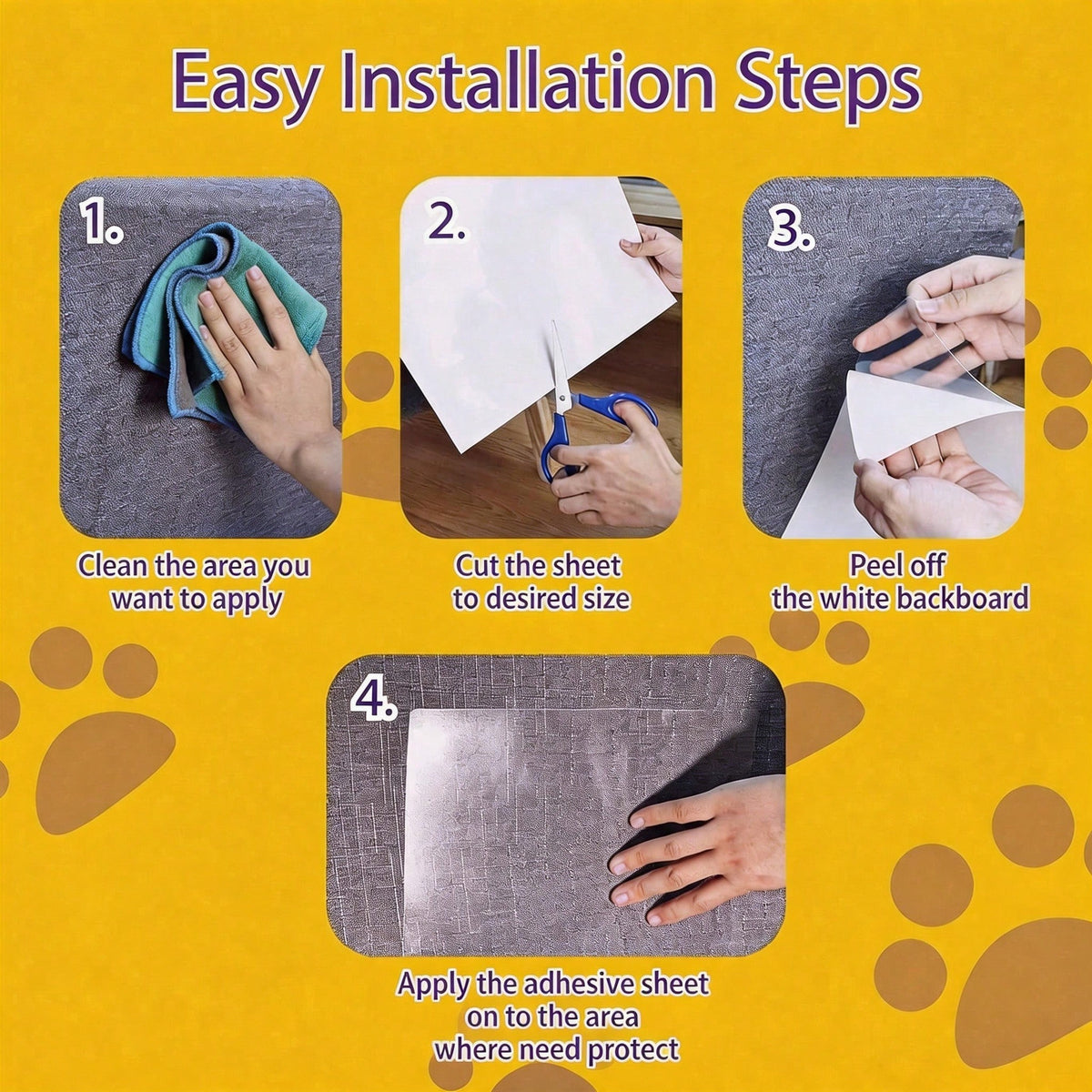 Self-Adhesive Cat Scratch Furniture Protectors (12 Sheets)